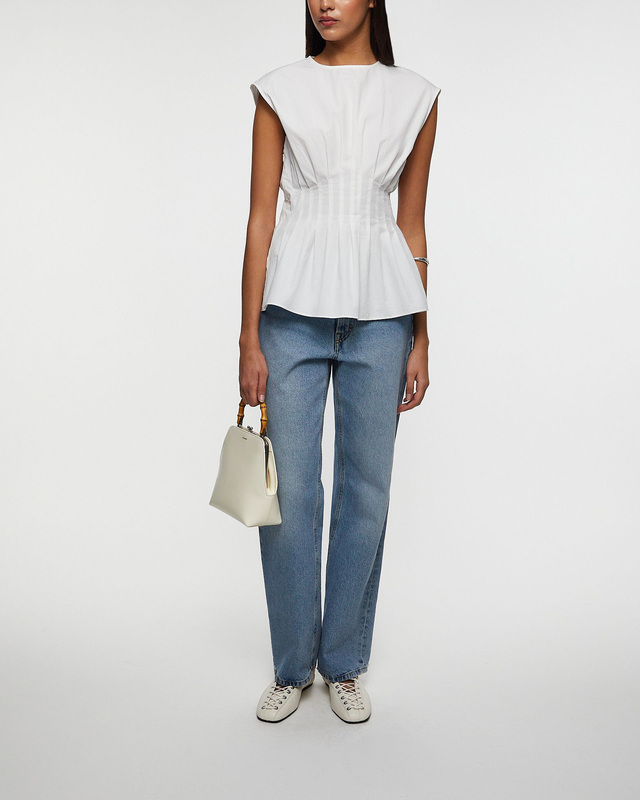 Wakakuu Icons Top Dover Pleated  White S