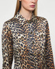 Ganni Printed Satin Shirt Leopard 38
