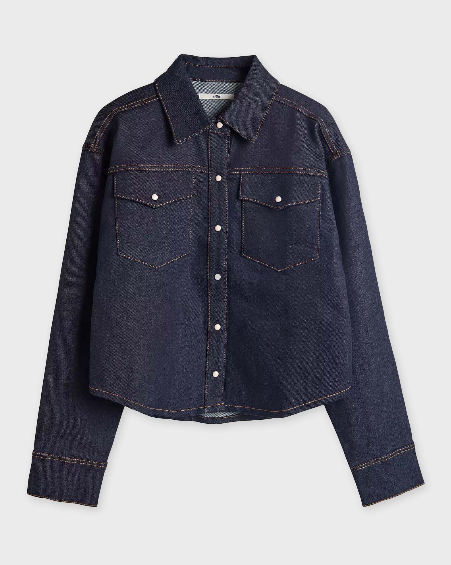 Neuw Women's Dark Blue Wash Resonate Shacket L