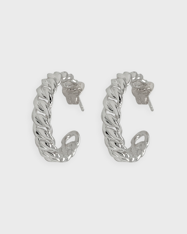 CBYC Earring Curb Hoop 25 mm Silver ONESIZE