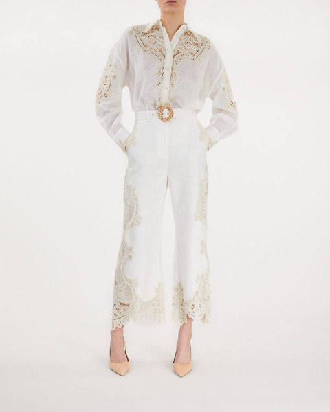 Byxor Laurel Embroidered Ivory cream 1