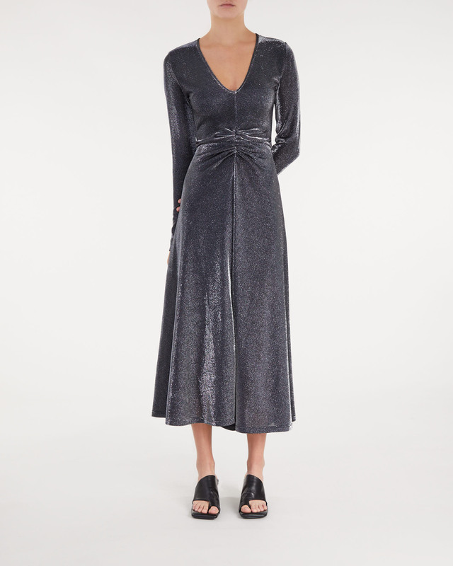 ROTATE Birger Christensen Dress Metallic Jesery Svart 34
