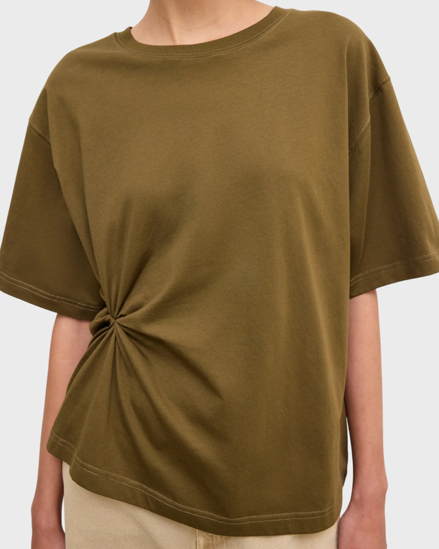 Dagmar T-skjorte Knot Dark Green XS
