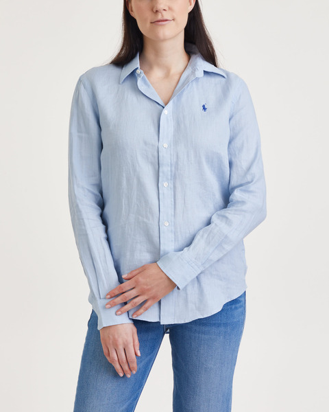 Skjorta Long Sleeve Button Front Blå 1