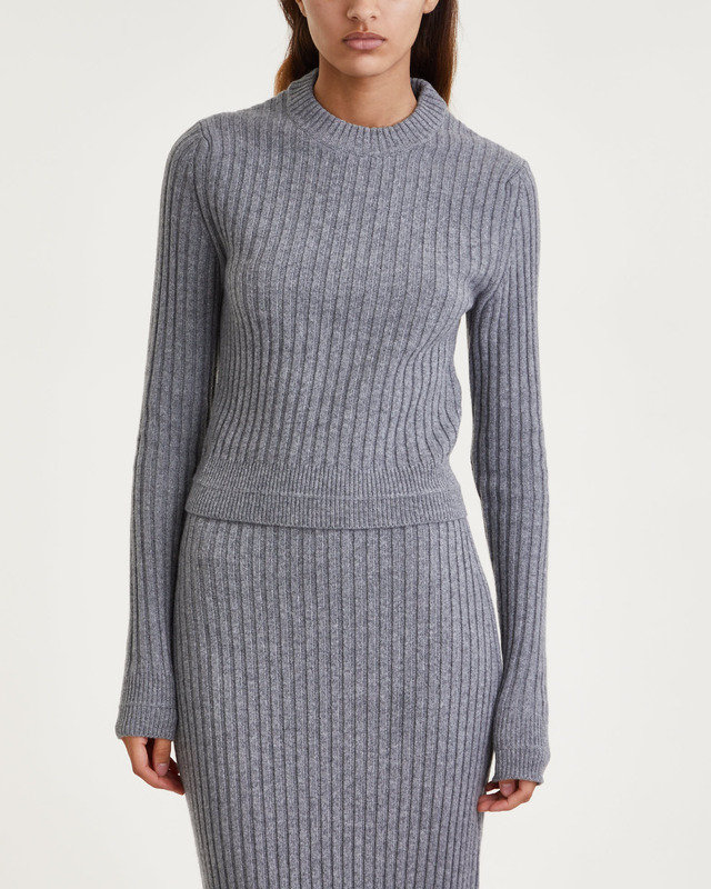 Filippa K Tröja Wool Rib Ljusgrå M