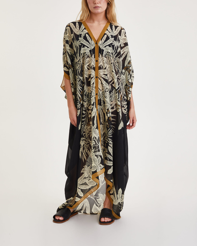 Rodebjer Klänning Kaftan Agave Jungle Svart/beige  ONESIZE
