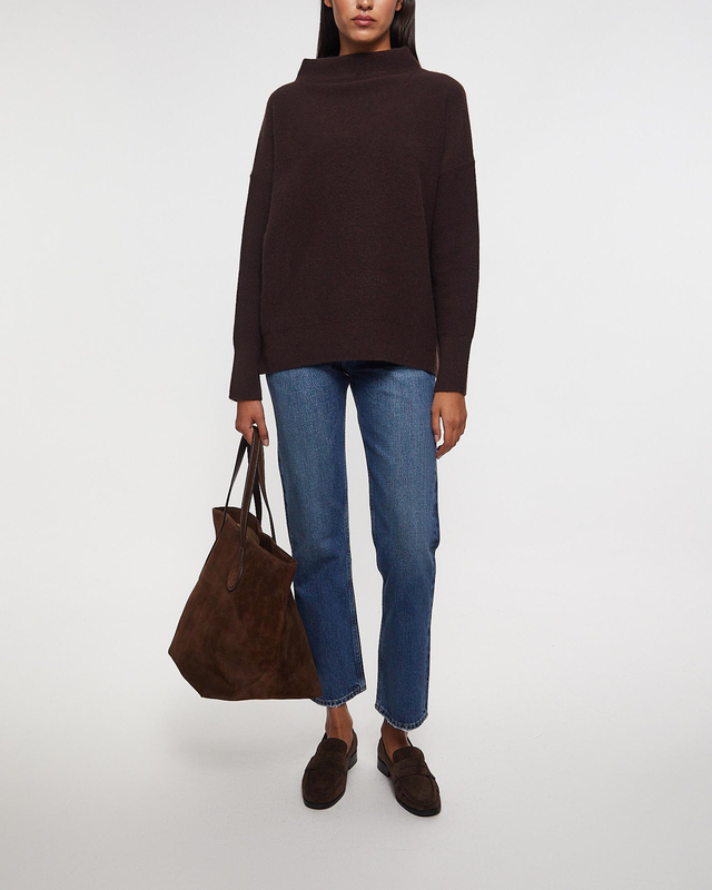 Vince Sweater Boiled Funnel Pullover Cashmere Beige XS