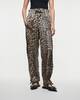 Ganni Printed Satin Pants Leopard 36
