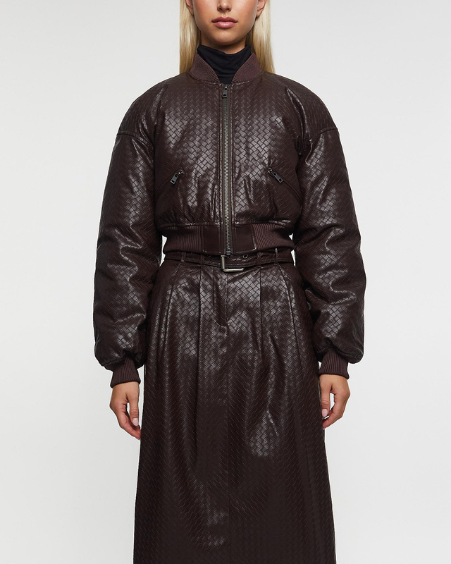 ROTATE Birger Christensen Jacket Cropped Puffer Brun 38