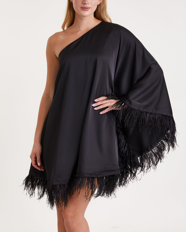 Malina Klänning Andrea feather mini Svart S