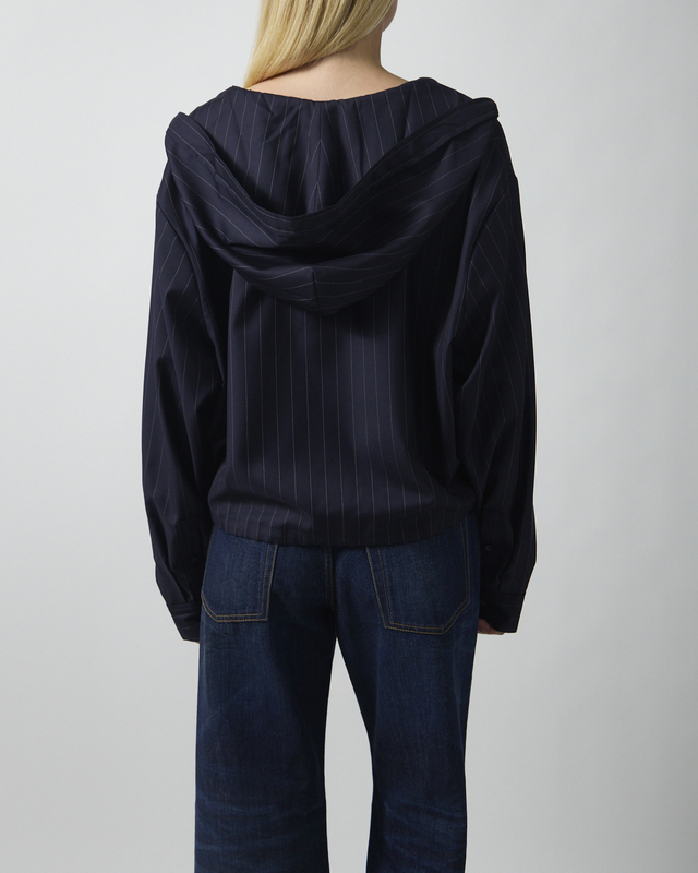 Acne Studios Skjorta Button-up Wool Overshirt Navy 34