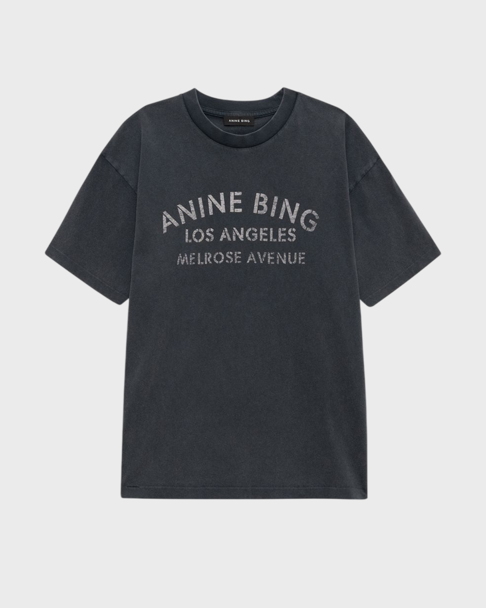 Anine Bing Women's Black Cade Tee Melrose Stencil Svart X-Sm Xs