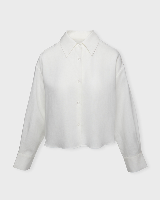 Wakakuu Icons Skjorta Genoa Crop Linen Vit S