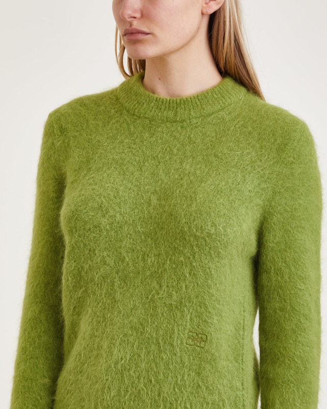 Ganni Sweater Brushed Alpaca O-Neck Grön XS