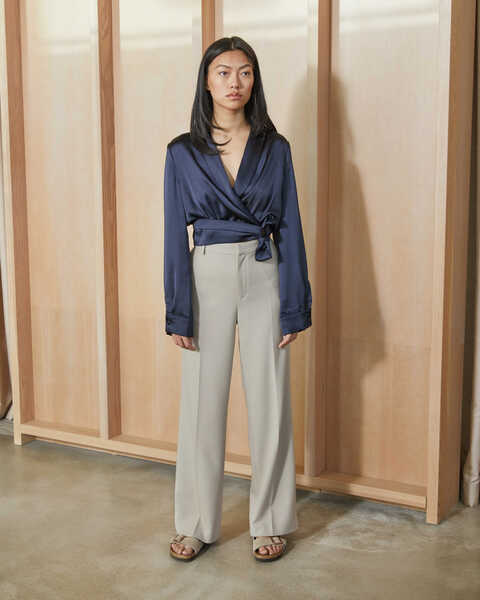 Blouse Wrapped Short Navy 1