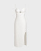 FARM Rio Klänning Sleeveless Midi Shell Offwhite XS