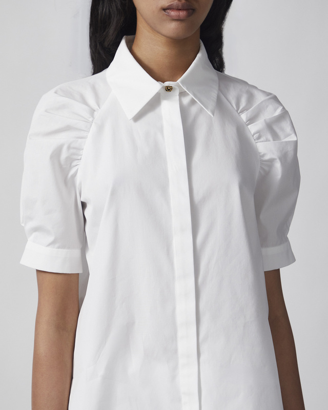 Max Mara Studio Skjorte Cotton Poplin Optical White IT 40 (EUR S-M)
