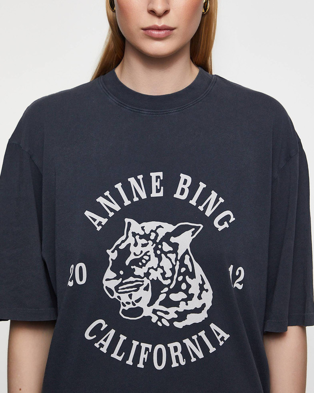 Anine Bing T-shirt Avi Collegiate Leopard Black XS