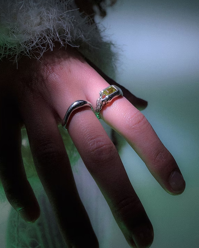 Maria Black Ring Lemon Disco Silver 58