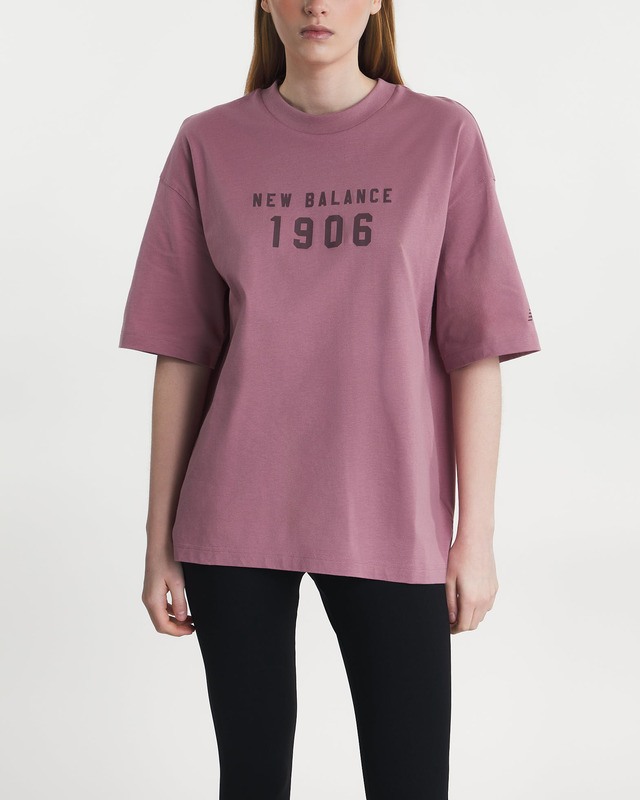 New Balance T-shirt Iconic Collegiate Jersey Oversized Rose gold  M