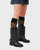 Ganni Boots Biker Tubular Mid Shaft Black EUR 36
