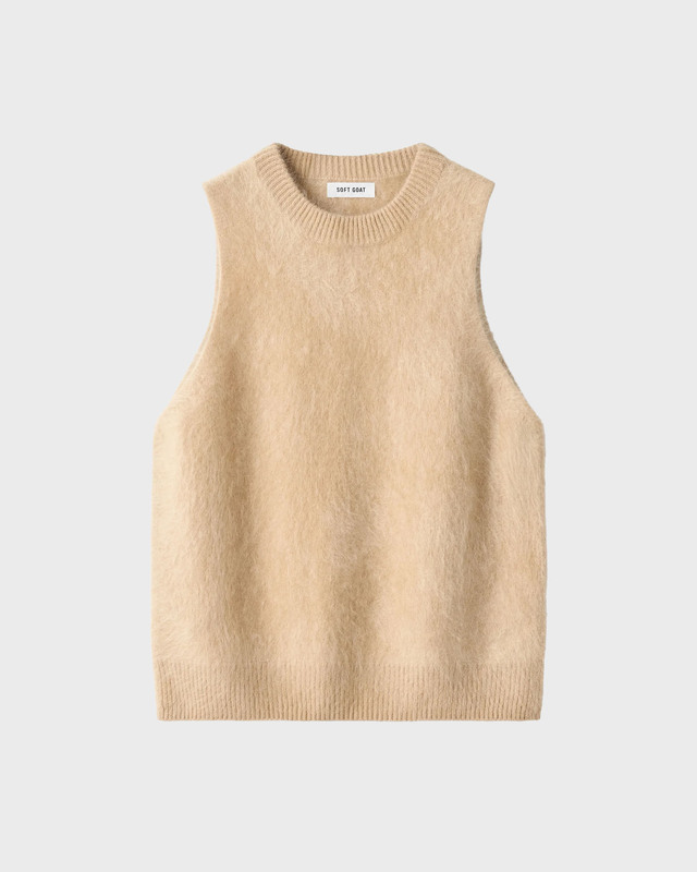 Soft Goat Tanktop Brushed Camel M