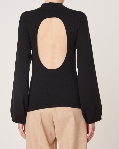 Tröja Open Back Puff Svart 2