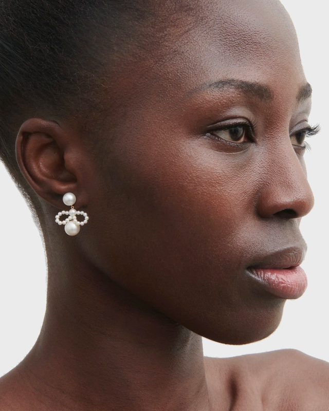 Sophie Bille Brahe Bow Perle Earring  Pearl ONESIZE