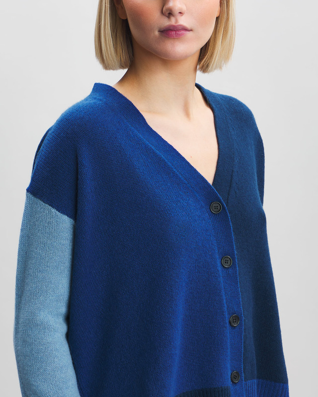Marni Cardigan Colour Block Cashmere Blå IT 44 (EUR 38)