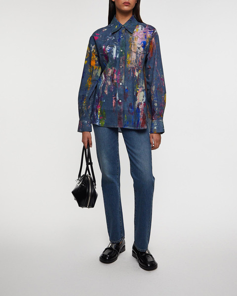 Skjorta Button Up Painted Denim Blå 2