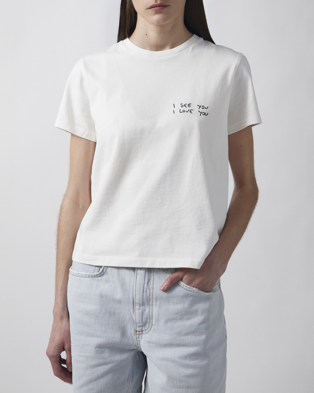Anine Bing T-skjorte Shelley I See You I Love You Light yellow XS