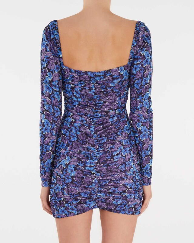 ROTATE Birger Christensen Dress  Printed Mesh Blå/lila 42