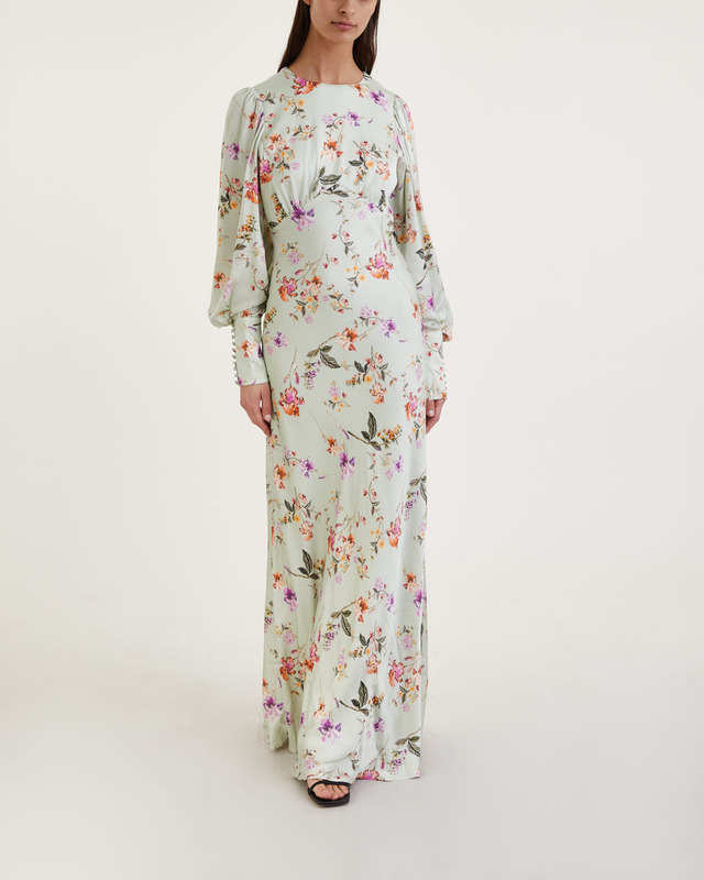 By Malina Klänning Alize Soft Floral Pistachio Mint L