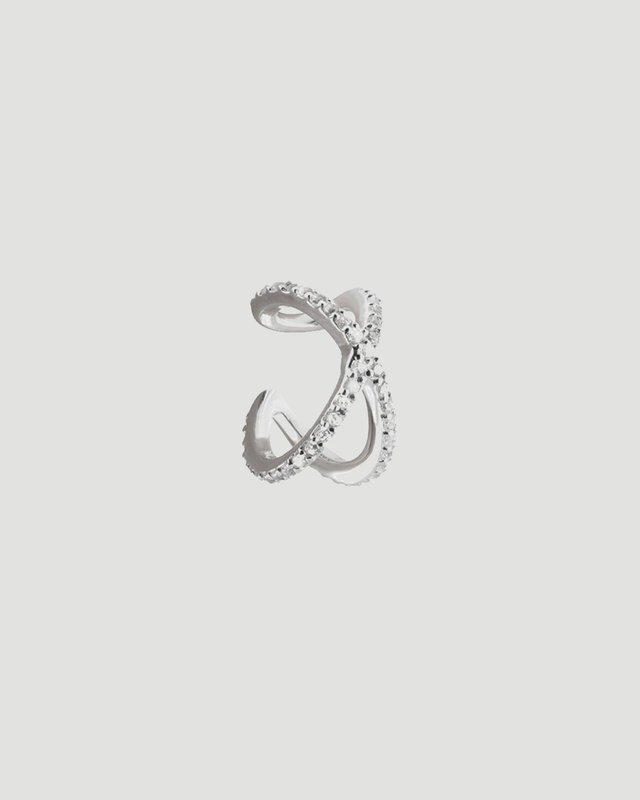 CBYC Earring Cross Ear cuff Silver ONESIZE