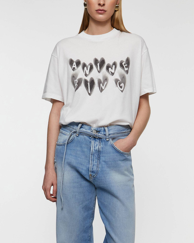 Anine Bing T-shirt Cade Hearts Ivory M