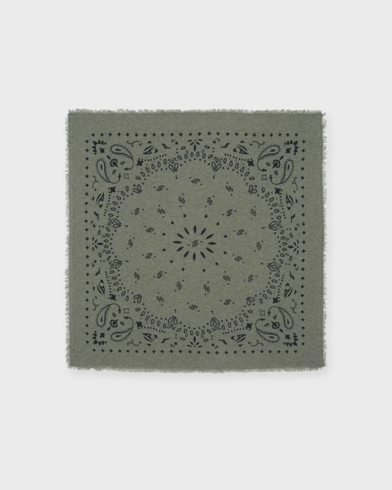 Kujten Hachiko Cashmere Bandana Scarf In Green