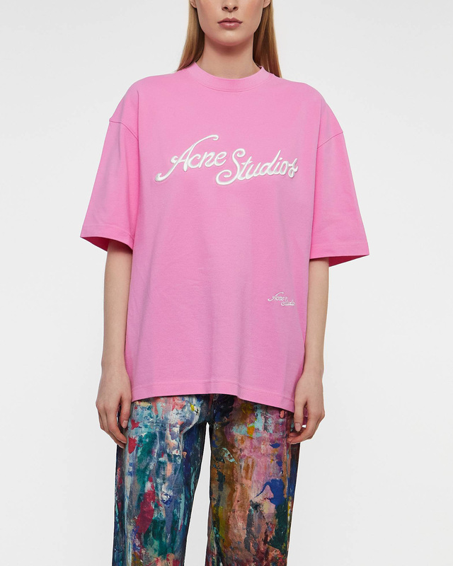 Acne Studios T-Shirt Logo Relaxed Fit  Rosa XXS