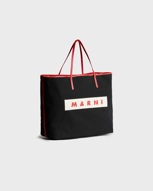 Marni Väska Logo Tote Svart/vinröd ONESIZE