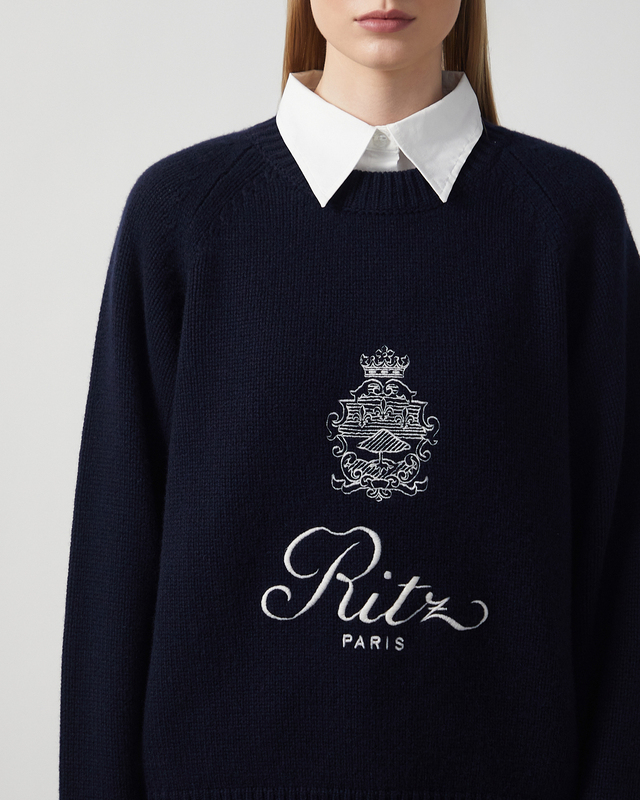 Ritz Paris x Frame Sweater Ritz Unisex Cashmere  Navy XS