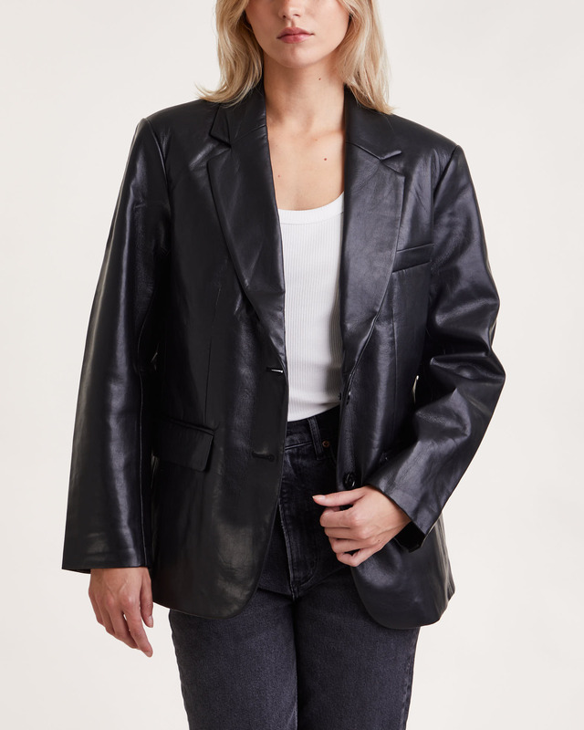 Anine Bing Kavaj Classic Recycled Leather  Svart XS