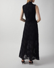 ROTATE Birger Christensen Dress Flower Mesh Maxi  Black 40