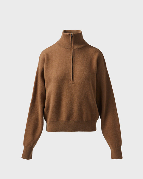 Genser Macy Zip Wool Camel 1