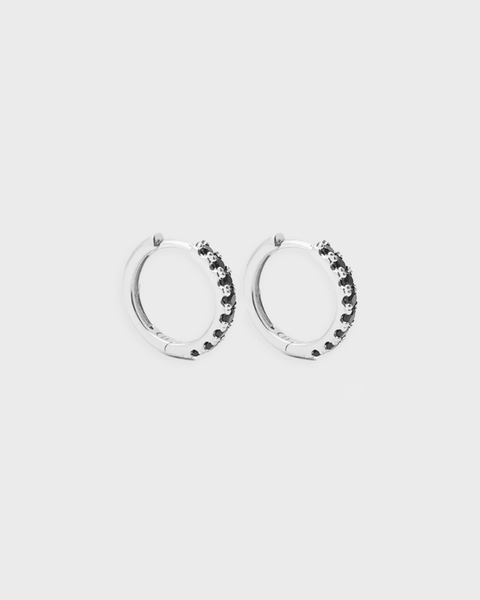 Earring Mini hoop 15mm Svart ONESIZE 1