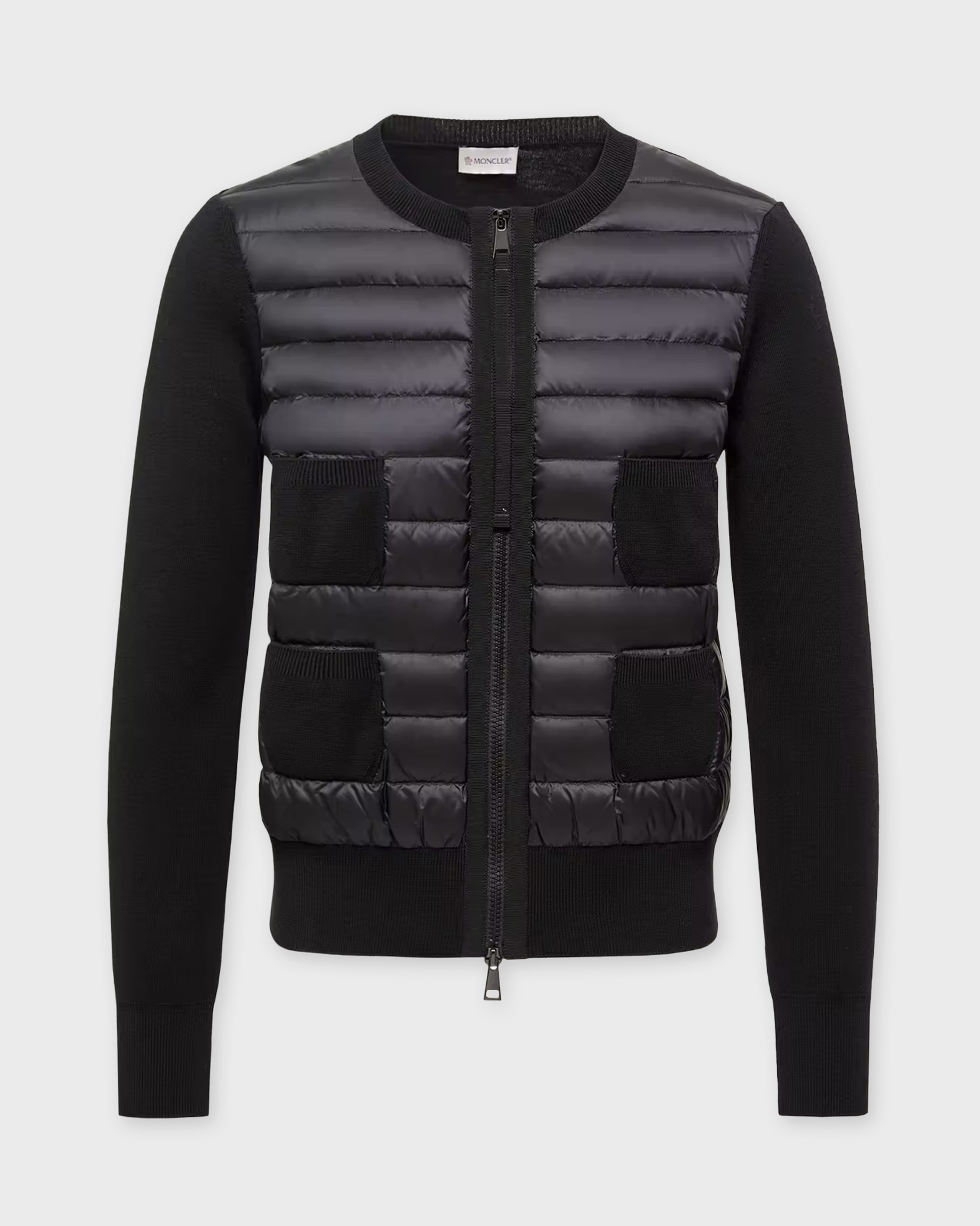 Moncler Kofta Padded Wool Zip-up Från In Black
