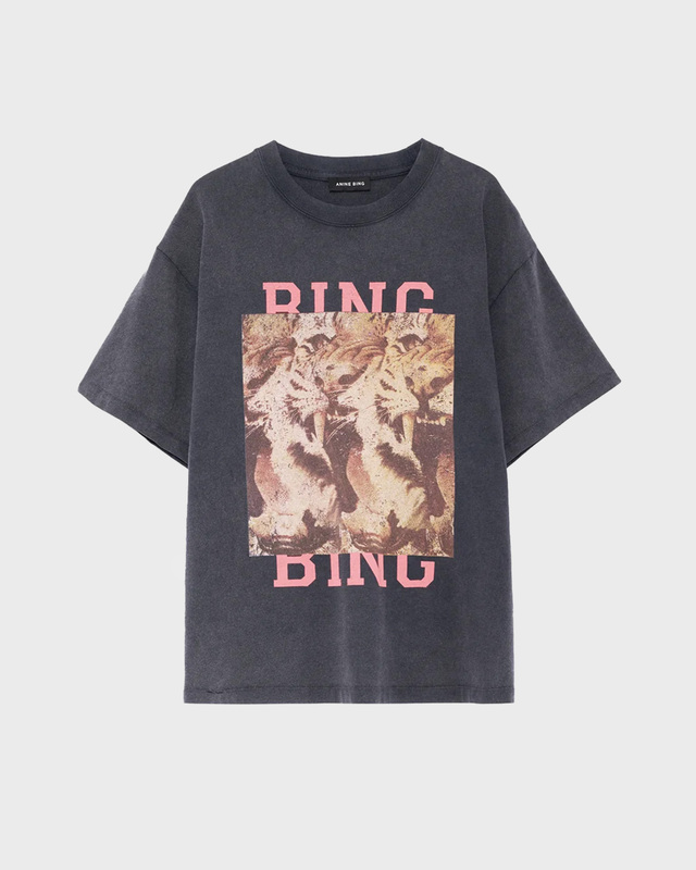 Anine Bing T-Shirt Cade Tee Tiger Bing Washed Black S