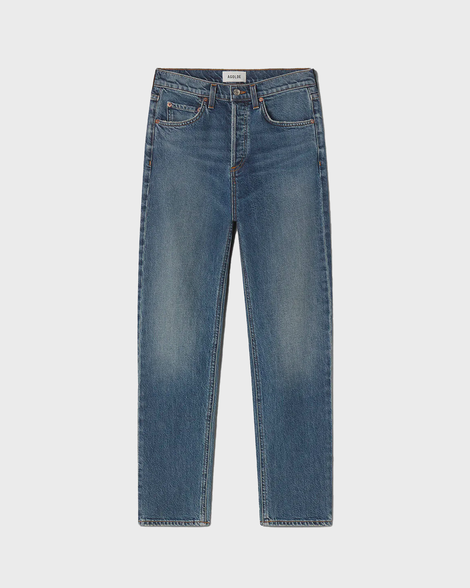 Agolde Women's Washed Blue Jeans 90`S Pinch High Waist In Overcast 27