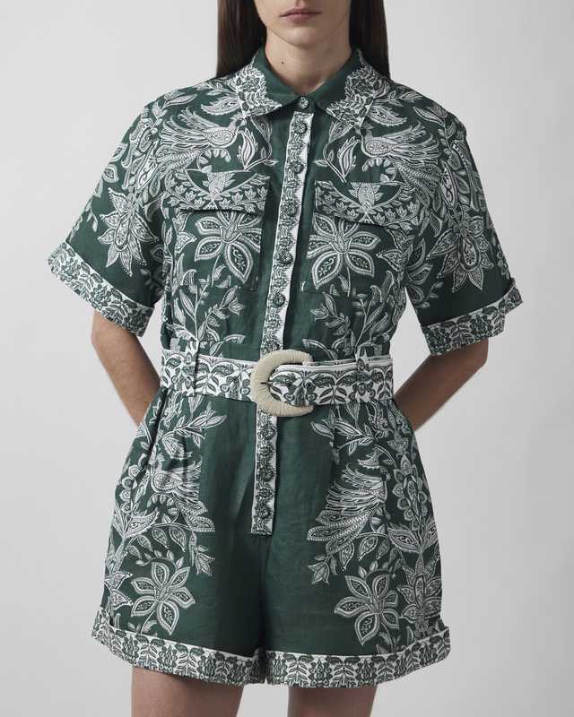 FARM Rio Jumpsuitr Miranda Short Sleeve Grön L