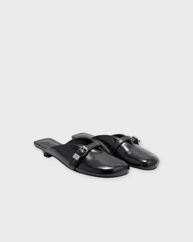 Ganni Heels Sue Kitten Heel Mule Box Oleatex Black EUR 38