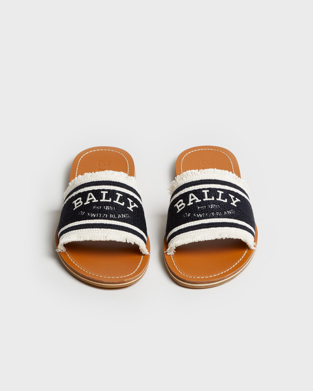 Bally Sandals Bianka Flat Svart/vit EUR 38