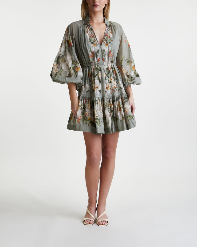 Zimmermann Dress Lexi Billow Mini Sage 0 (XS-S)